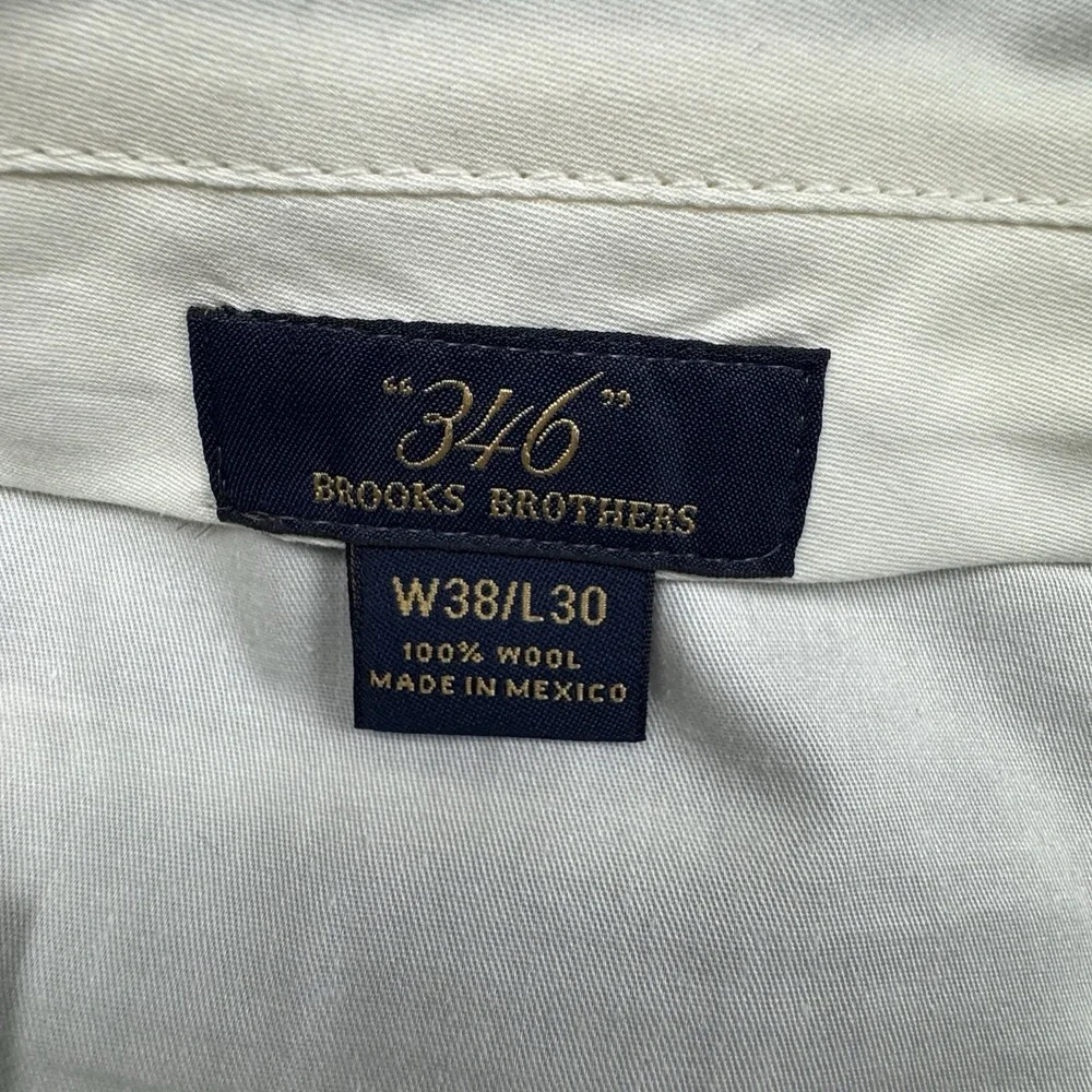 Brooks Brothers 346 Wool Pants Mens 38x30 Dress Gray Flat Front Preppy Business